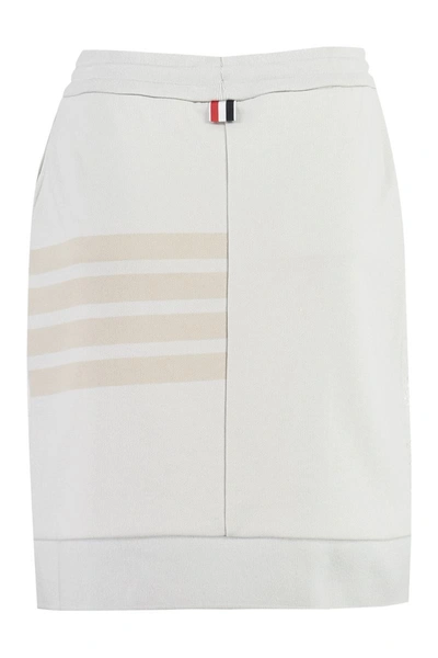 Shop Thom Browne Cotton Mini-skirt In Ecru