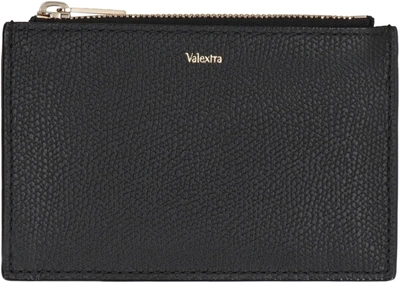 Shop Valextra Leather Card Holder In Black
