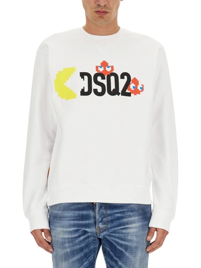 Shop Dsquared2 Dsquared X Pac-man Sweatshirt In White