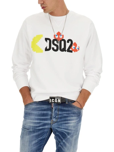Shop Dsquared2 Dsquared X Pac-man Sweatshirt In White