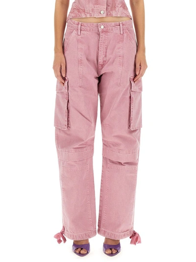 Shop Moschino Jeans Cargo Pants In Pink