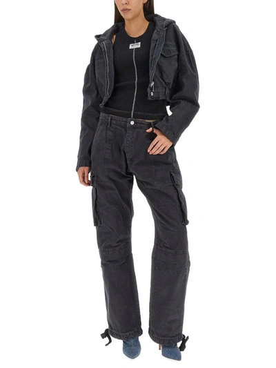 Shop Moschino Jeans Cropped Jacket In Black