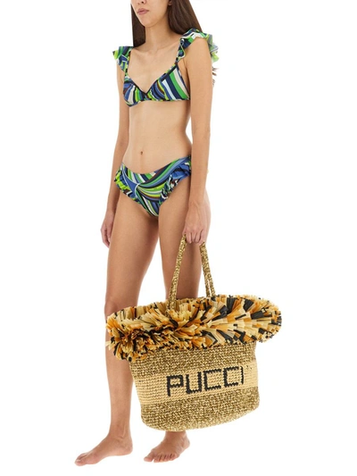 Shop Pucci Bikini Briefs With Logo In Multicolor