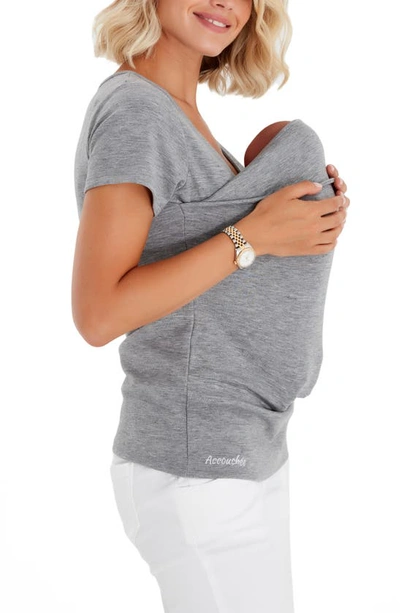 Shop Accouchée Baby Carrier Maternity/nursing Top In Gray