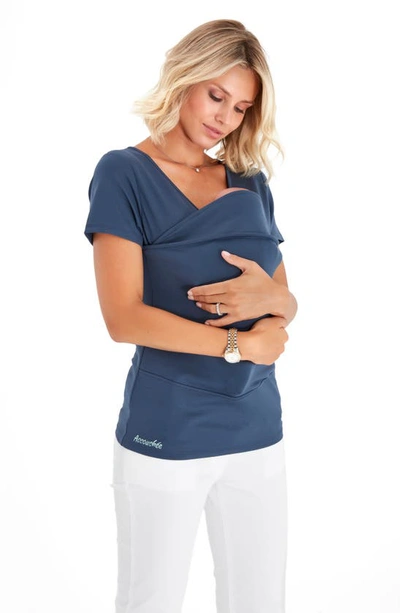 Shop Accouchée Baby Carrier Maternity/nursing Top In Navy Blue