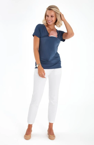 Accouchée Baby Carrier Maternity/nursing Top In Navy Blue