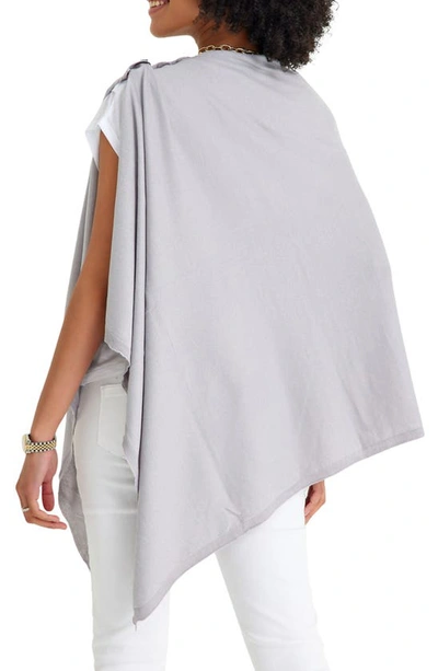 Shop Accouchée Button Detail Maternity/nursing Shawl In Gray