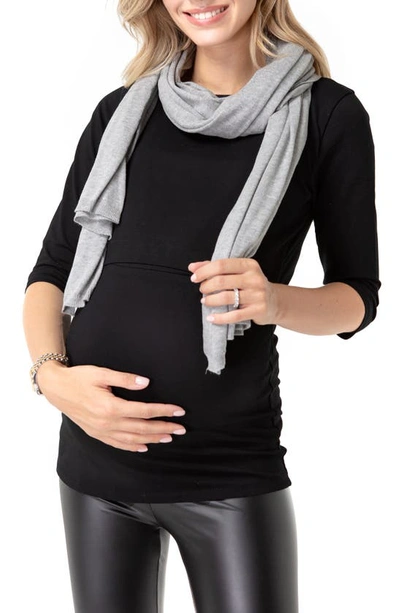 Shop Accouchée Button Detail Maternity/nursing Shawl In Gray