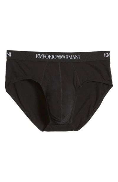 Shop Emporio Armani 3-pack Cotton Briefs In Black