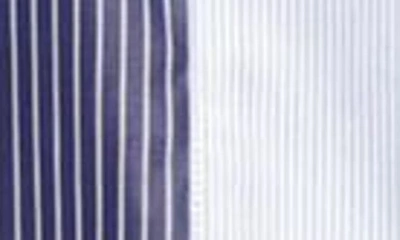 Shop Thom Browne Fun-mix Stripe Poplin Button-down Shirt In Navy