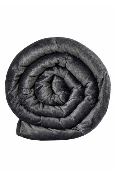Shop Pur And Calm Antimicrobial Plush Faux Mink Fur Weighted Blanket In Storm Grey