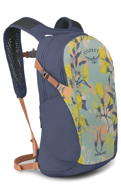 Shop Osprey Daylite Backpack In Magnolia Print Jubilee Blue
