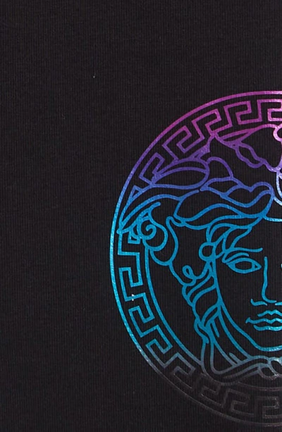 Shop Versace Kids' Multicolor Medusa Logo Leggings In Nero Multicolor