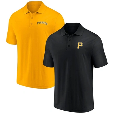 Shop Fanatics Branded Black/gold Pittsburgh Pirates Dueling Logos Polo Combo Set