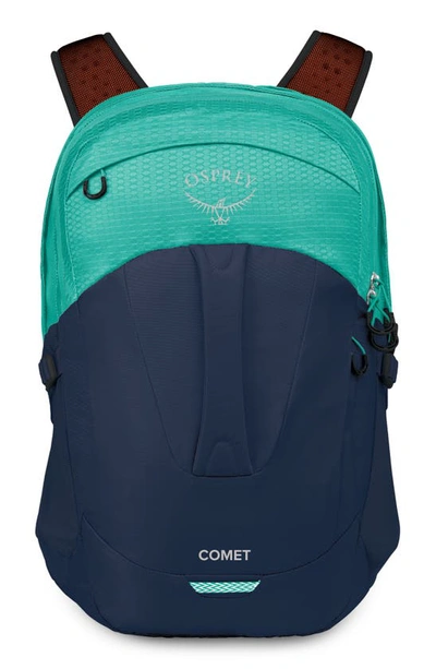 Shop Osprey Comet Backpack In Reverie Green/ Cetacean Blue