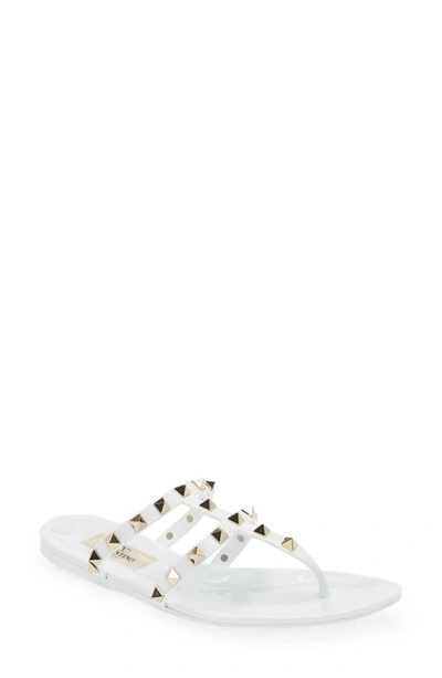 Shop Valentino Rockstud Jelly Sandal In White