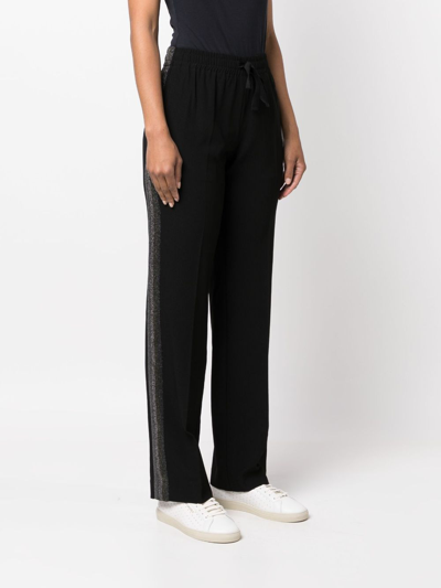 Shop Zadig & Voltaire Side-stripe Drawstring Trousers In Black