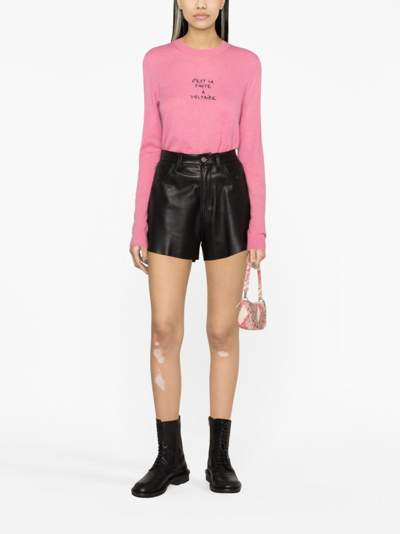 Shop Zadig & Voltaire Miss Cashmere Embroidered Jumper In Pink