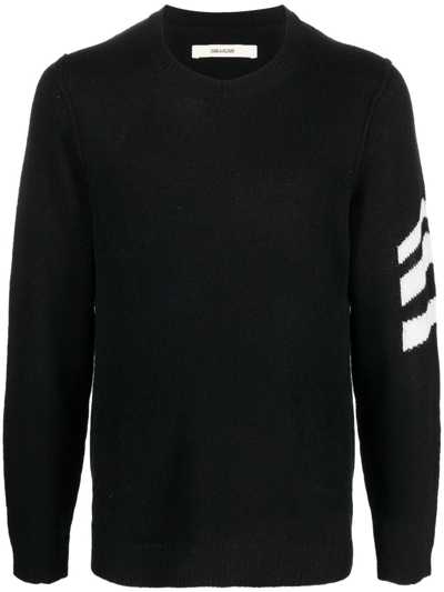 Shop Zadig & Voltaire Kennedy Cashmere Chevron Jumper In Black