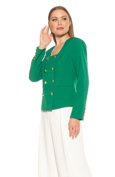 Shop Alexia Admor Jacki Scoop Neck Retro Blazer In Bright Green