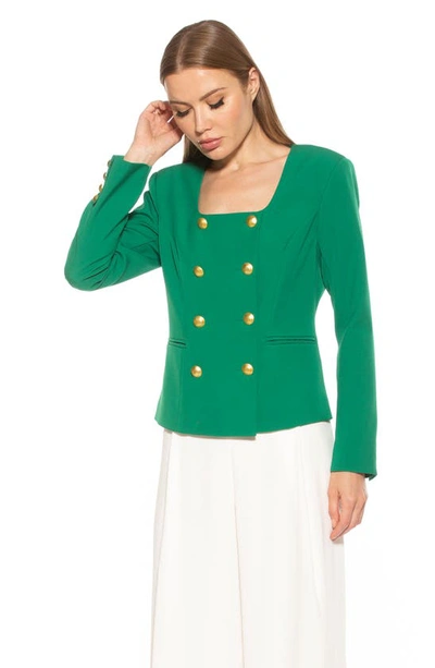 Shop Alexia Admor Jacki Scoop Neck Retro Blazer In Bright Green