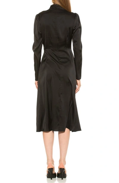 Shop Alexia Admor Denni Mock Neck Long Sleeve Midi Dress In Black