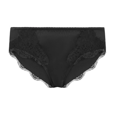 Shop Dolce & Gabbana Satin Briefs With Lace Detailing In Black