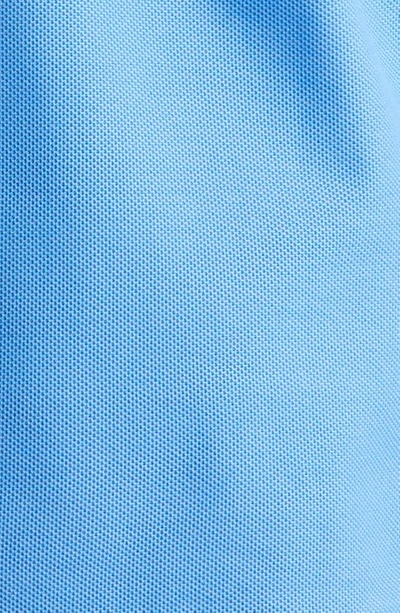 Shop Burberry Edney Logo Collar Cotton Piqué Polo In Dusty Azure