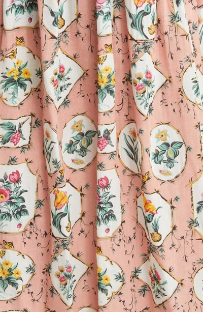 Shop Barok Paris Floral Patch Trim Empire Waist Dress In Blush