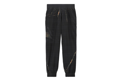 Pre-owned Burberry Sliced Check Jogging Pants Black/archive Beige