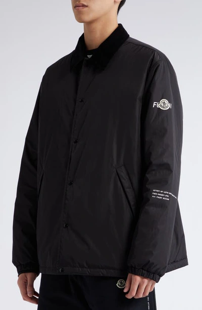 Shop Moncler Genius X Frgmt Daffodil Down Coach's Jacket In Black