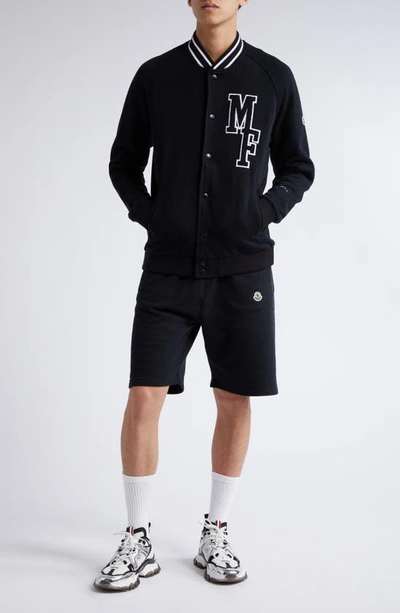 Shop Moncler Genius X Frgmt Logo Bomber Jacket In Black