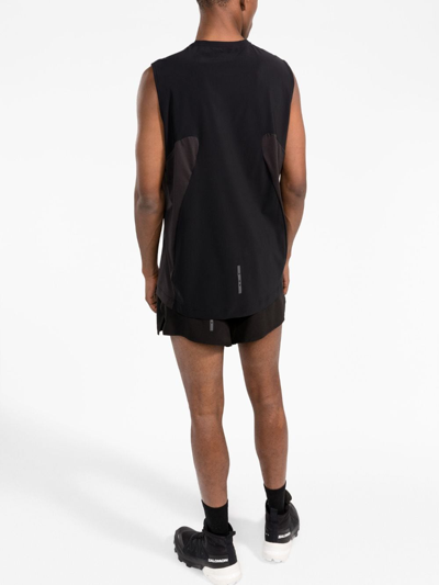 Shop There Was One Logo-print Panelled Vest Top In Black