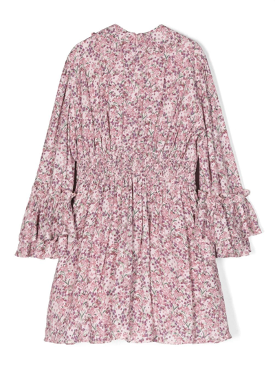 Simonetta Floral-print Cotton Dress In Pink