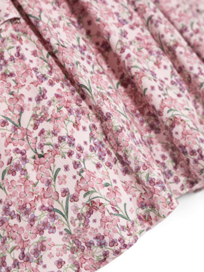 Simonetta Floral-print Cotton Dress In Pink