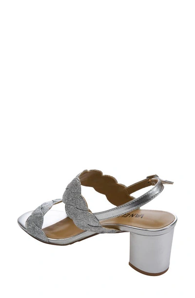 Shop Vaneli Lettie Sandal In Silver Weave Fabric