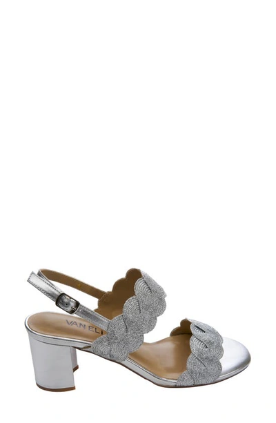 Vaneli Lettie Sandal In Silver Weave Fabric