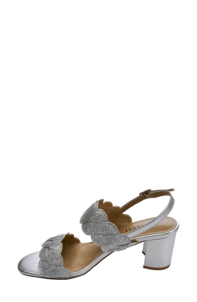 Shop Vaneli Lettie Sandal In Silver Weave Fabric