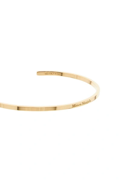 Shop Maison Margiela Thin Cuff Bracelet In Gold