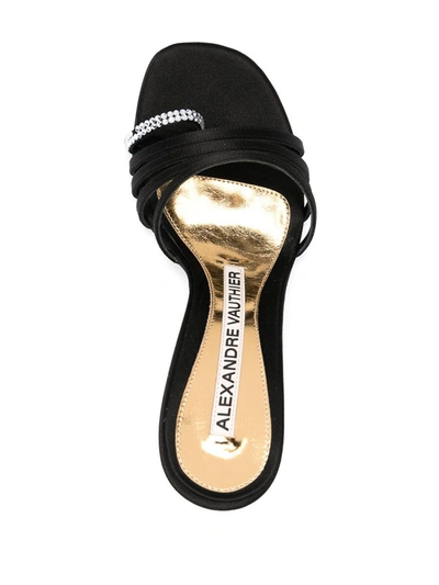 Shop Alexandre Vauthier Satin Heel Sandals In Black