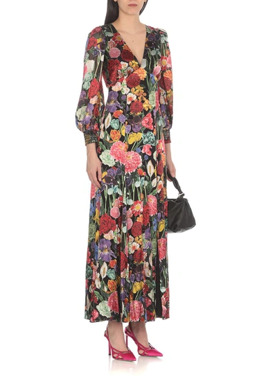 Alice And Olivia Tula Floral-print Devoré-satin Maxi Dress In Multi ...