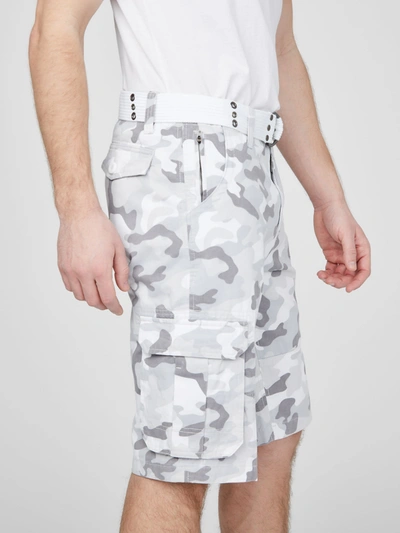 Shop Guess Factory Karl White Camo Cargo Shorts In Multi