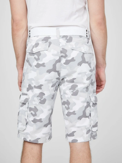 Shop Guess Factory Karl White Camo Cargo Shorts In Multi