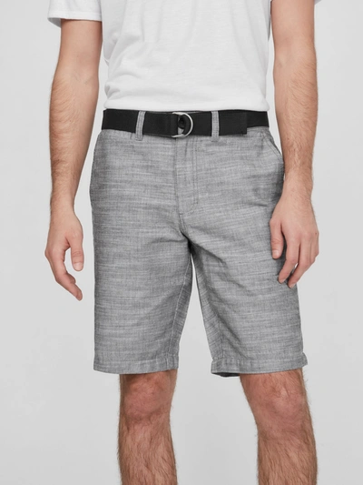 Shop Guess Factory Culver Belted Shorts In Grey