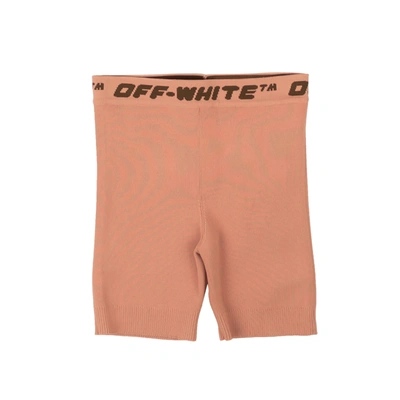 Shop Off-white Blush Pink Logo Band Shorts