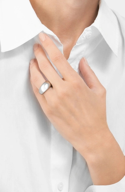 Adornia Water Resistant 14k Gold Plated Dome Ring In Silver