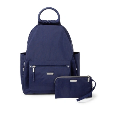 Shop Baggallini All Day Backpack With Rfid Phone Wristlet In Blue