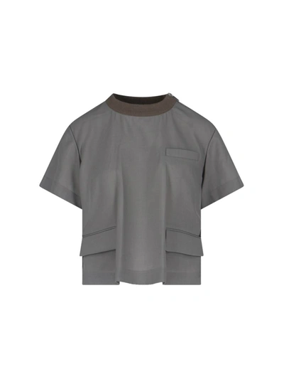 Shop Sacai T-shirts And Polos In Green