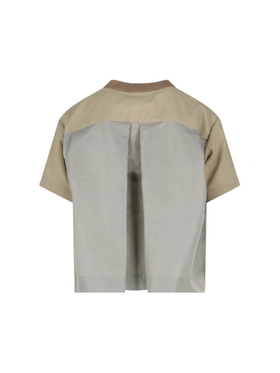 Shop Sacai T-shirts And Polos In Beige