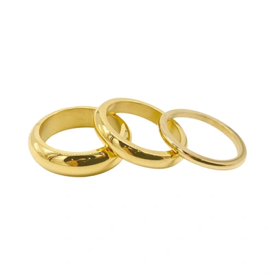 Shop Adornia Stacking Band Set Gold In Yellow